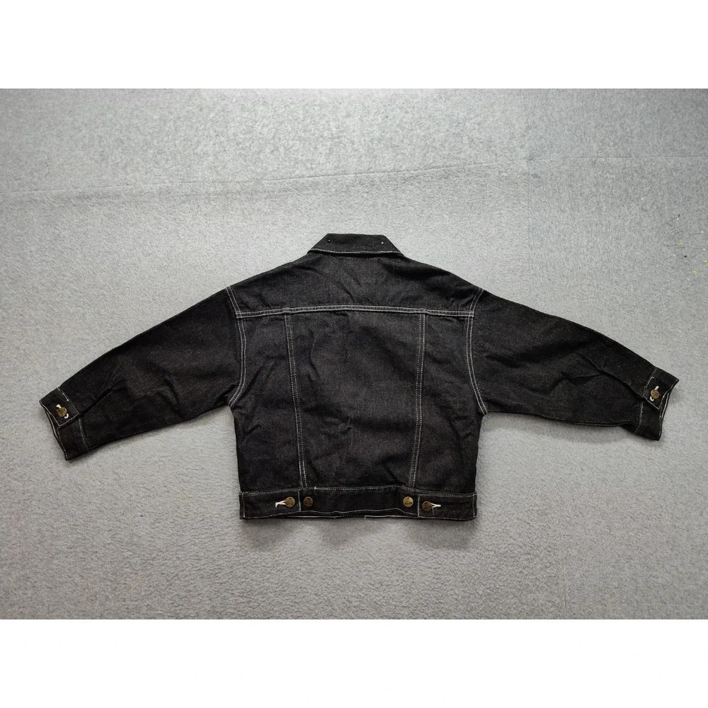 French Toast Boy Jacket XS Black Denim 100% Cotton Long Sleeve‎ Regular Pockets